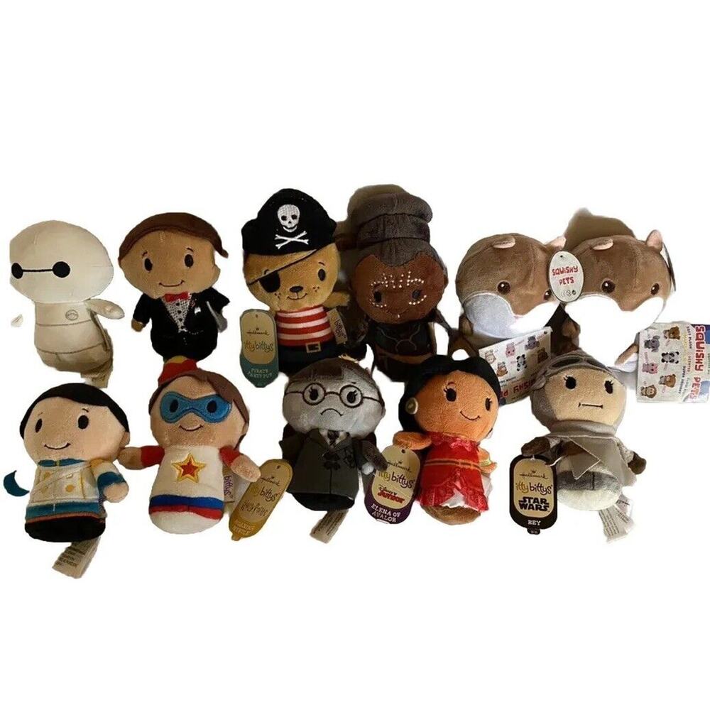 Lot 11-5 NWT Hallmark Itty Bittys 4 WO Tags, 2 New Squishy Pets Moaning Myrtl